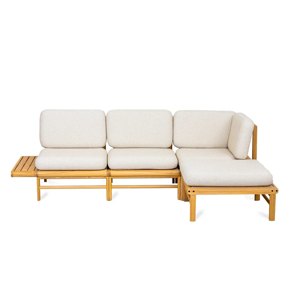 sofa drewniana fresco z pufem