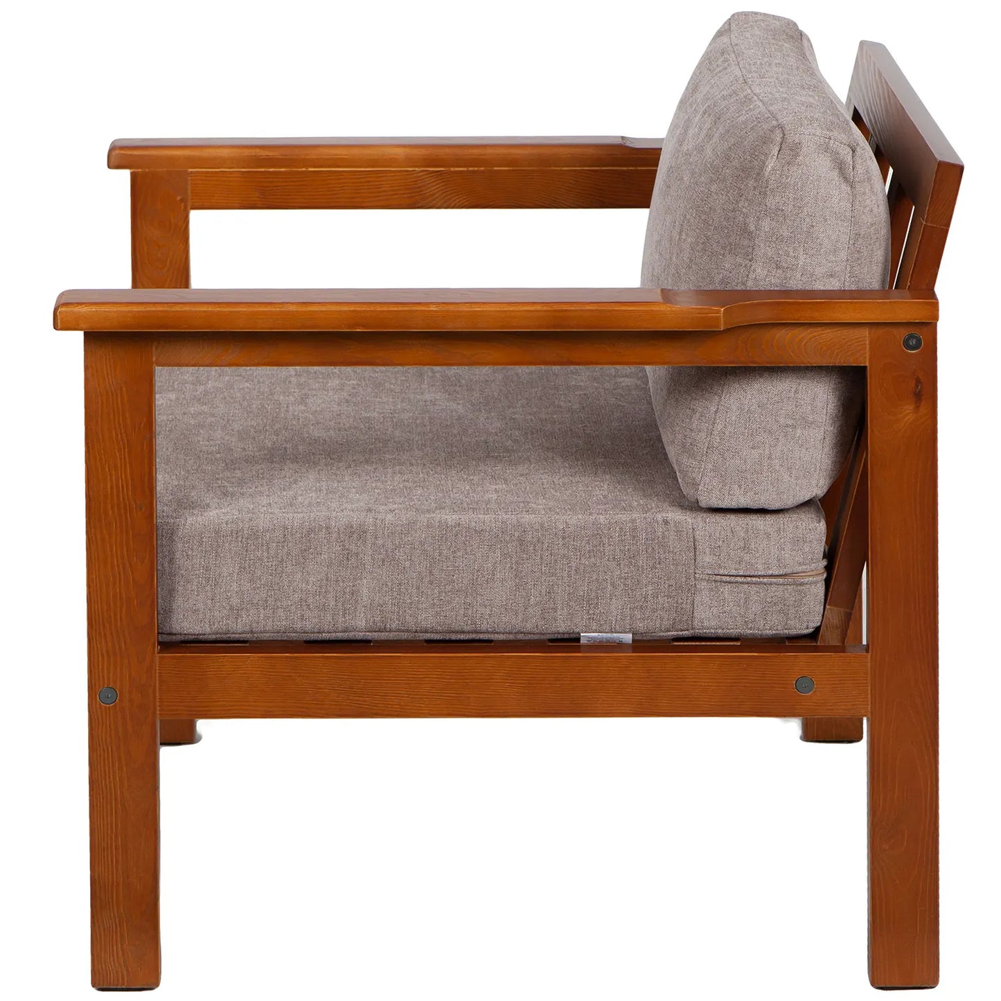 drewniany fotel ogrodowy cozy forest brown z poduszkami naturalbeige