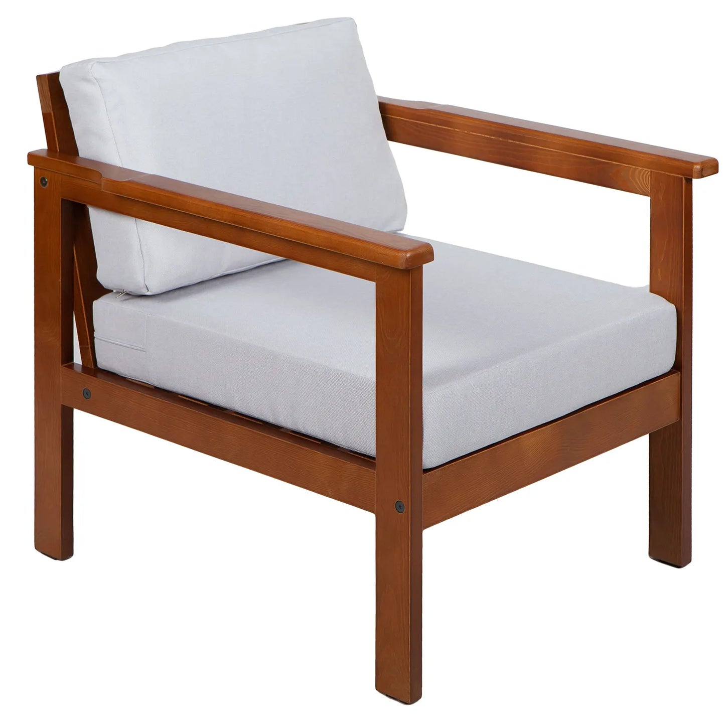 drewniany fotel ogrodowy cozy forest brown z poduszkami platinum
