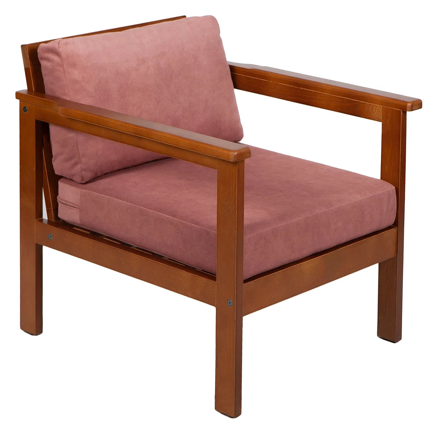 drewniany fotel ogrodowy cozy forest brown z poduszkami vintagerose