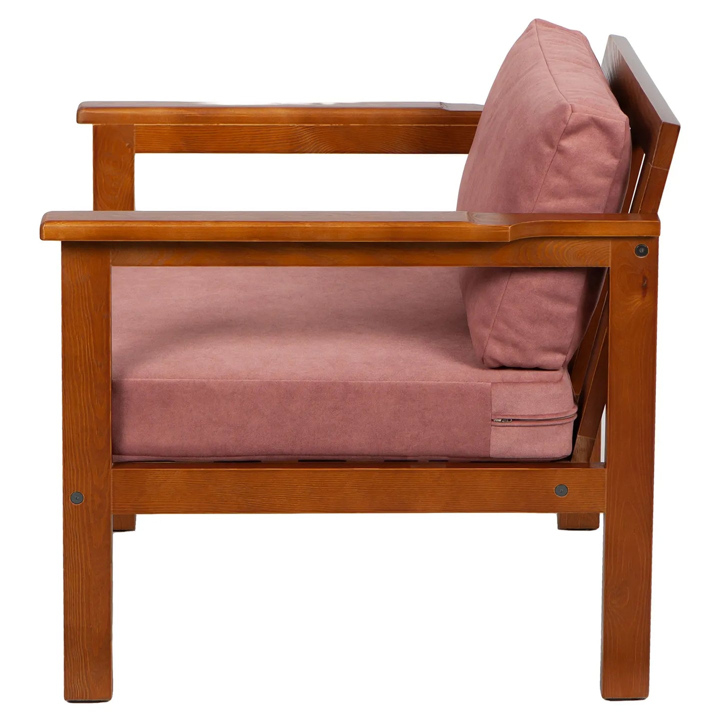 drewniany fotel ogrodowy cozy forest brown z poduszkami vintagerose