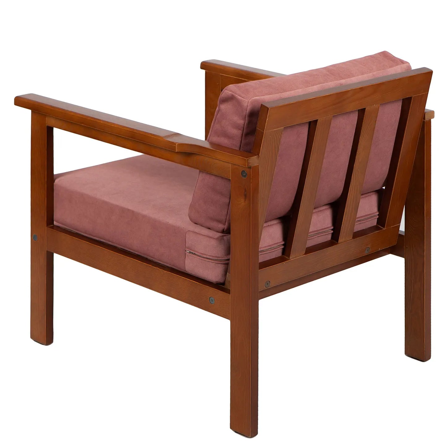 drewniany fotel ogrodowy cozy forest brown z poduszkami vintagerose