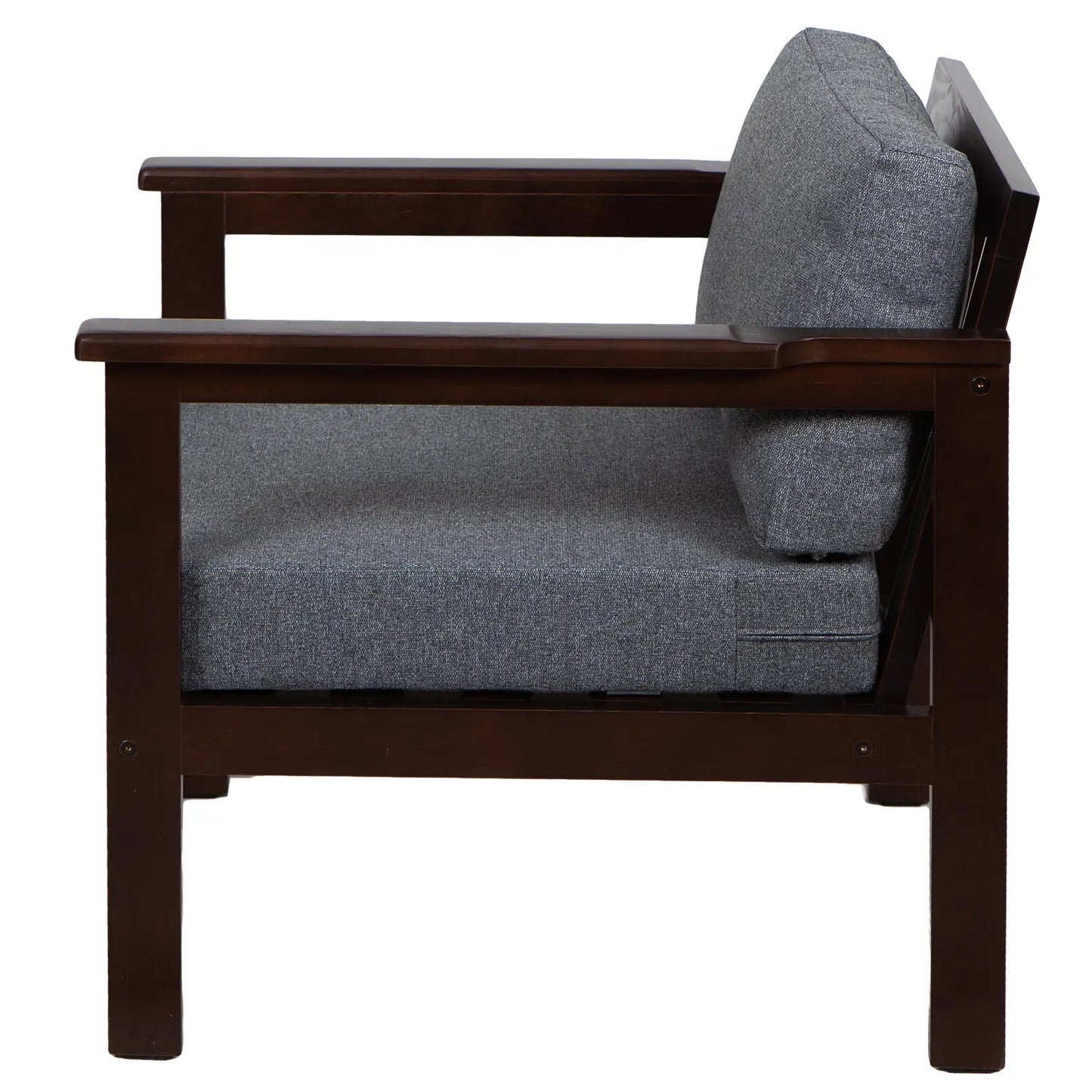 drewniany fotel ogrodowy cozy harmony brown z poduszkami darkgrey