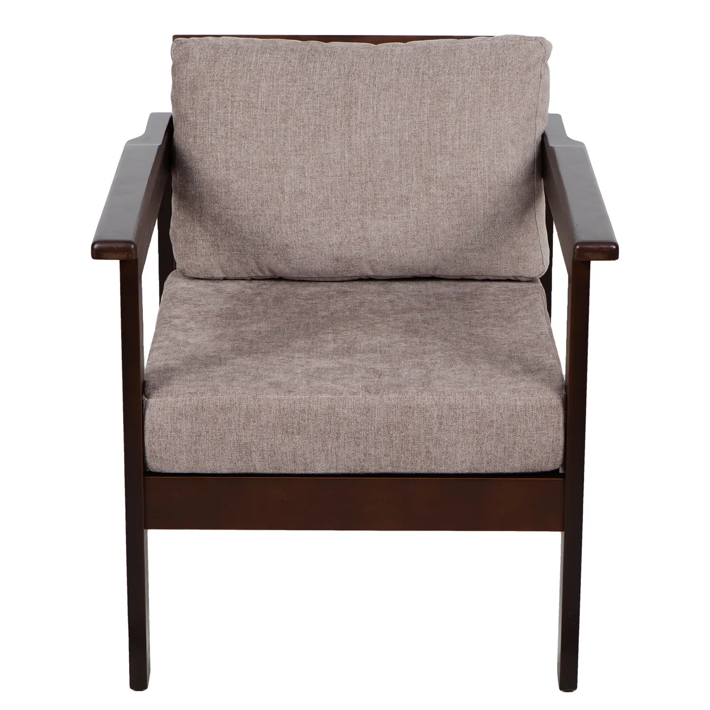 drewniany fotel ogrodowy cozy harmony brown z poduszkami naturalbeige