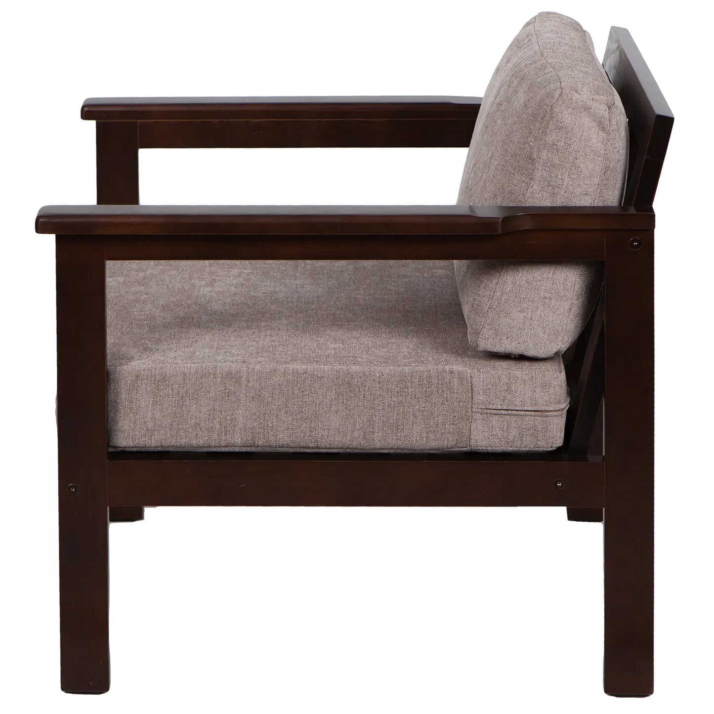drewniany fotel ogrodowy cozy harmony brown z poduszkami naturalbeige
