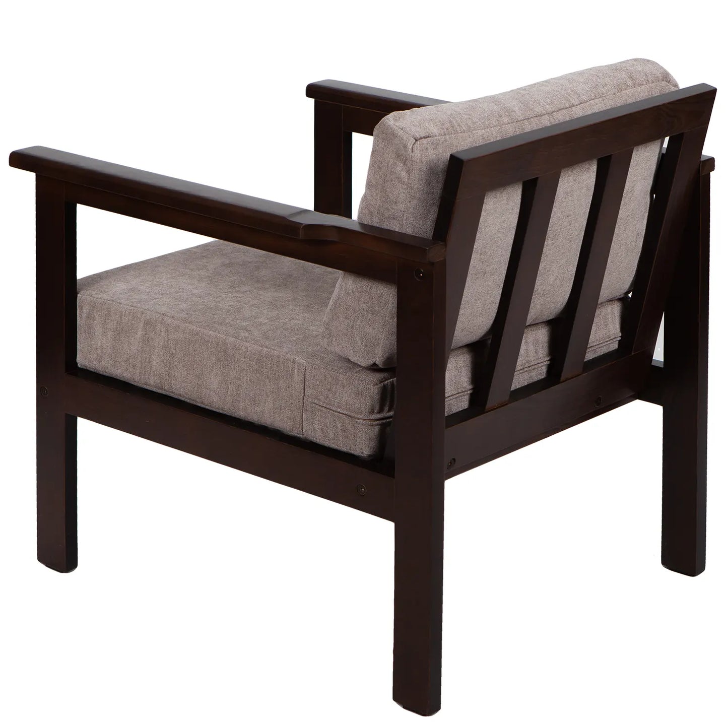 drewniany fotel ogrodowy cozy harmony brown z poduszkami naturalbeige