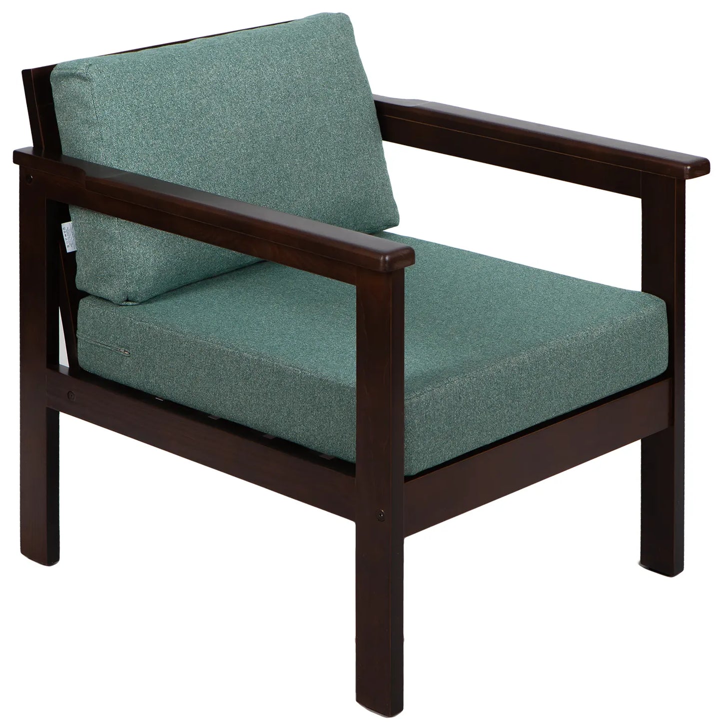 drewniany fotel ogrodowy cozy harmony brown z poduszkami sagegreen