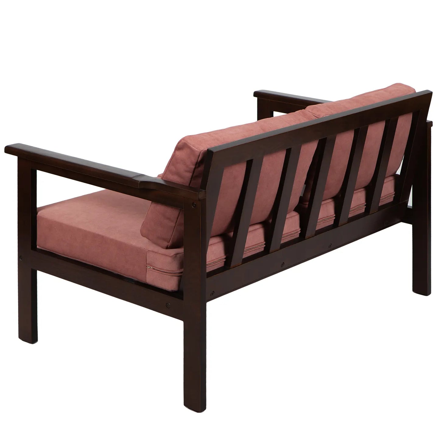 drewniana sofa ogrodowa 2 osobowa cozy harmony brown z poduszkami vintagerose