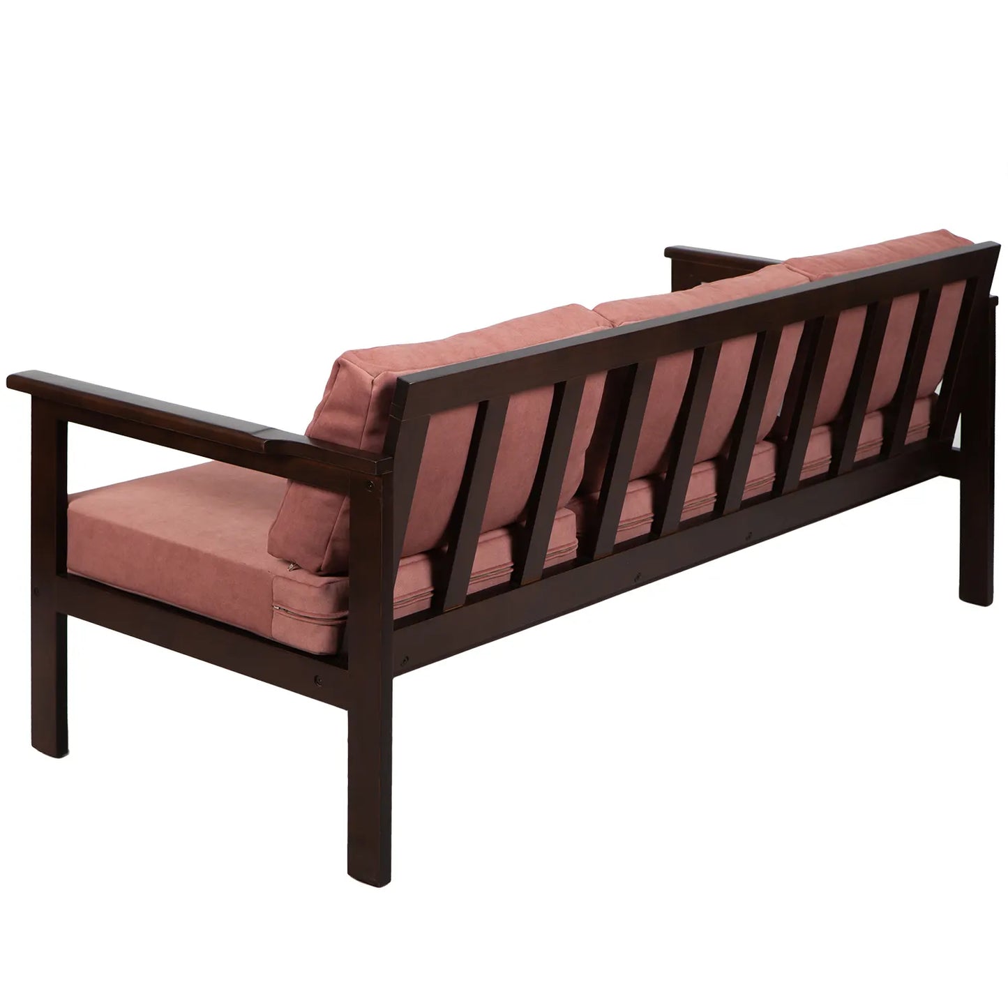 drewniana sofa ogrodowa 3 osobowa cozy harmony brown z poduszkami vintagerose