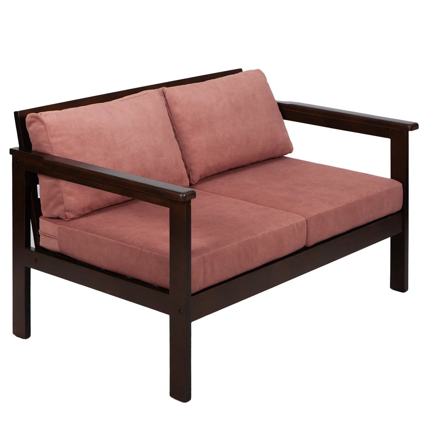 drewniana sofa ogrodowa 2 osobowa cozy harmony brown z poduszkami vintagerose