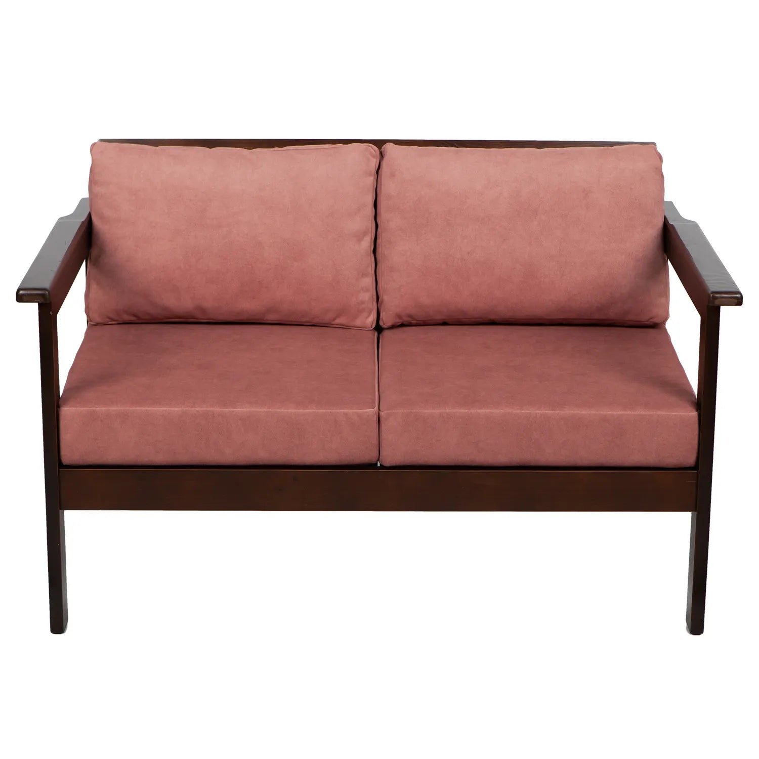 drewniana sofa ogrodowa 2 osobowa cozy harmony brown z poduszkami vintagerose