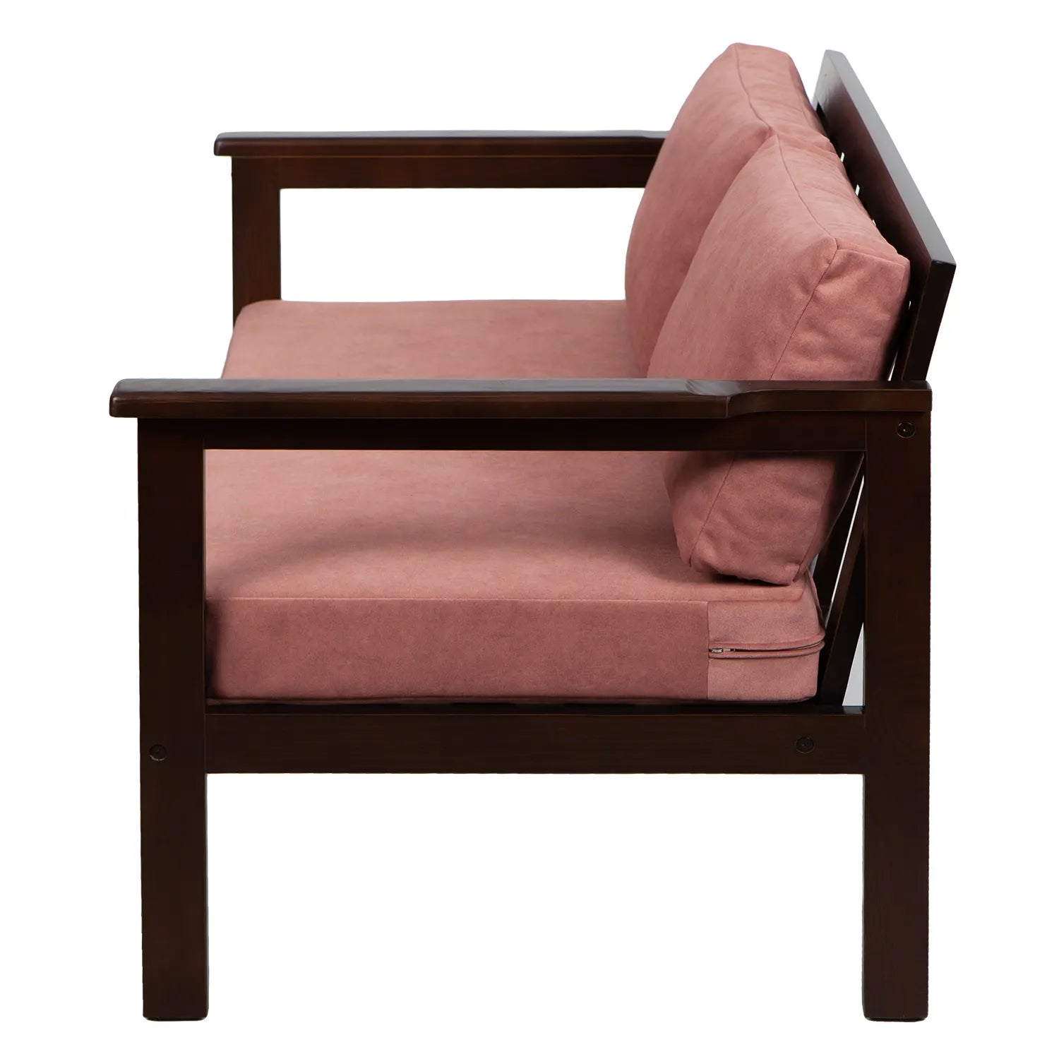 drewniana sofa ogrodowa 2 osobowa cozy harmony brown z poduszkami vintagerose